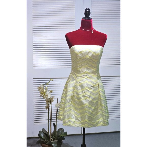Lily Pulitzer Women's Sherry Starfruit Wingman Strapless Dress Sz 4 2450 - Picture 1 of 13